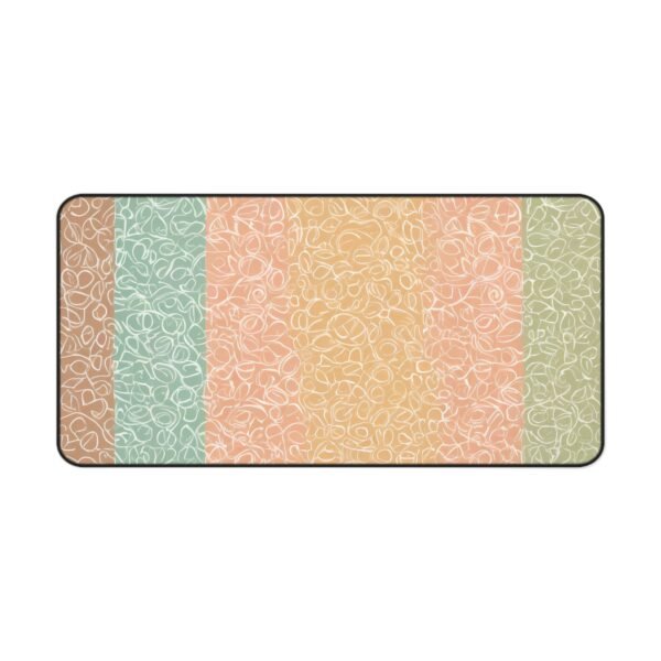 desk mat that pulls together multi-device layouts, workspace mat that keeps energy focused, mouse pad with cool-neutral tone blend, pastel patterns, soft pastel art