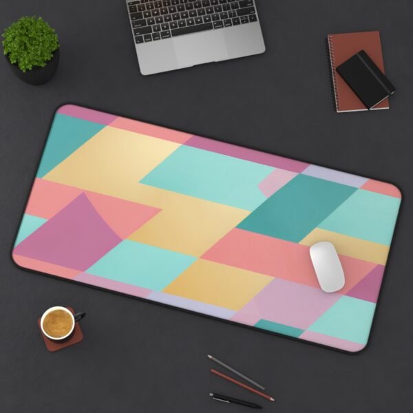 desk mat for harmony with accessories, workspace mat with soft neutral tones, mouse pad for daily content consistency
