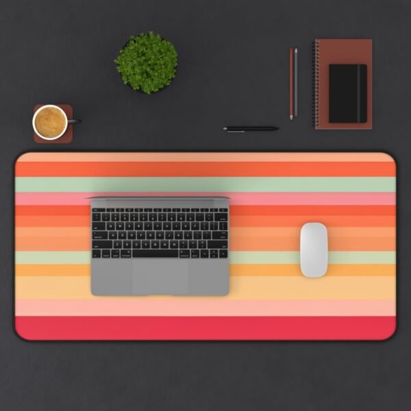 mouse pad that supports image consistency, desk mat for brand-focused workstation layouts, workspace mat with camera-friendly finish, colorful line pattern