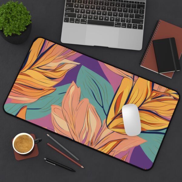 mouse pad with smart edge alignment, desk mat that connects color with productivity, workspace mat that works under both warm and cool light