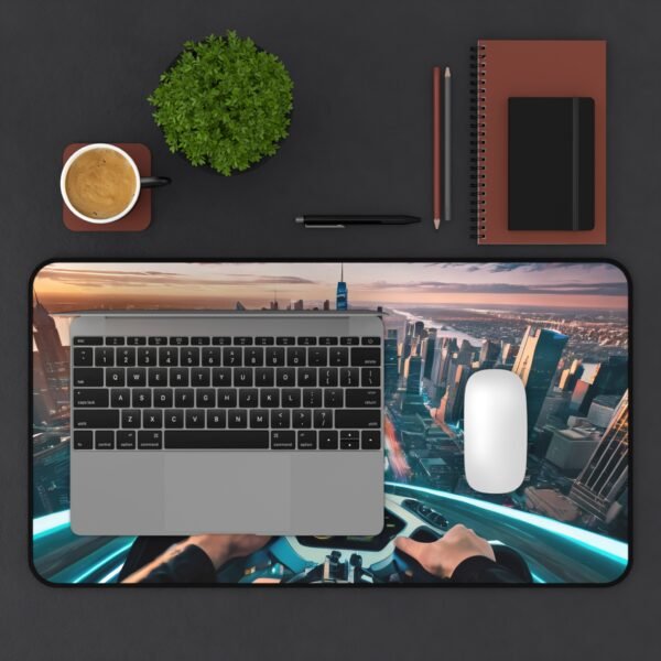 desk mat with flat-lighting design appeal, workspace mat for visually structured desk routines, mouse pad with no-flare photo performance