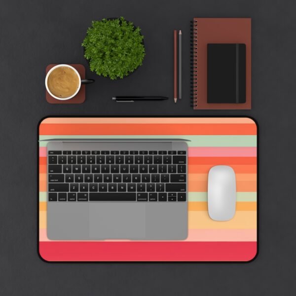 workspace mat with muted detail orientation, mouse pad with smooth tone control