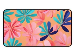desk mat that levels up simple gear, workspace mat that feels like visual confidence, mouse pad for morning-to-night use, flowers