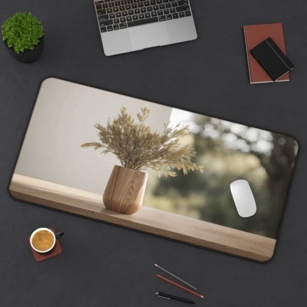 desk mat with cable pass-through, desk mat with dual-side finish, desk mat with cork backing, desk mat with waterproof coating