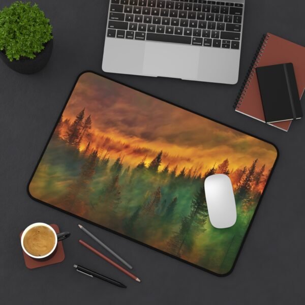 workspace mat that draws from coastal color palettes, mouse pad that pairs with natural fiber decor, desk mat with eucalyptus gray-green softness, workspace mat with soft focus and natural light reflection