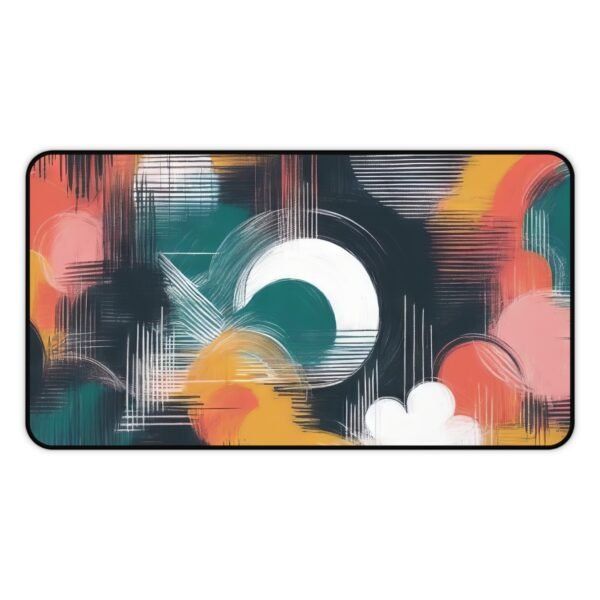 workspace mat with bamboo soot fade geometry, mouse pad with desert-dust brush motif