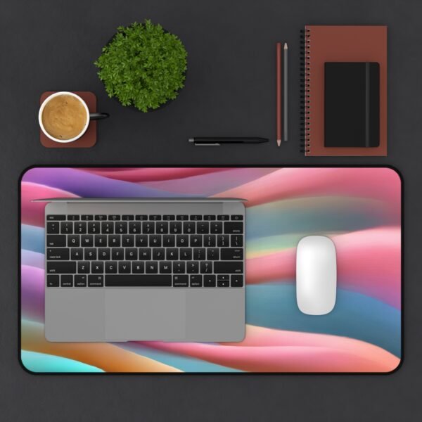 minimalist balance workspace, simplicity-focused desk mat, pure surface pad, essential-only desk setup