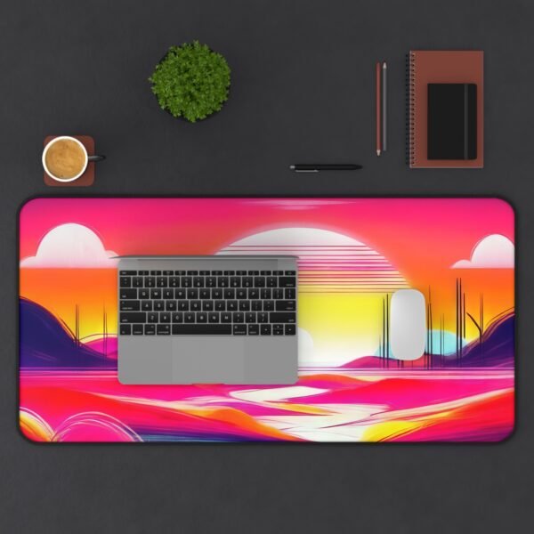 mouse pad with marsh grass harmony, desk mat with dry riverbed texture inspiration,