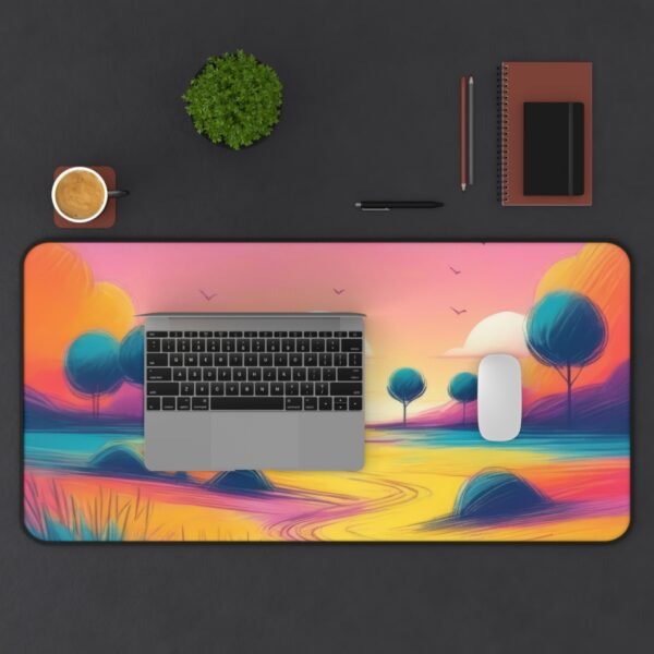 workspace mat with slow shift color flow, mouse pad with matte hillside gradient
