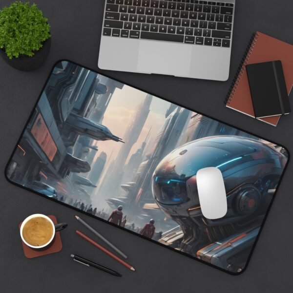 desk mat with virtual signal matrix for concept-driven interface design, mouse pad with holographic grid overlay for advanced neural mapping work