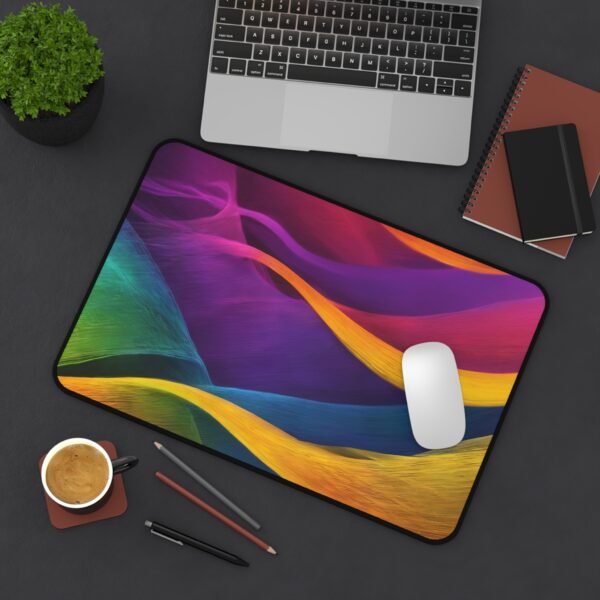 classroom tech workspace, whiteboard desk mat, hybrid teaching surface