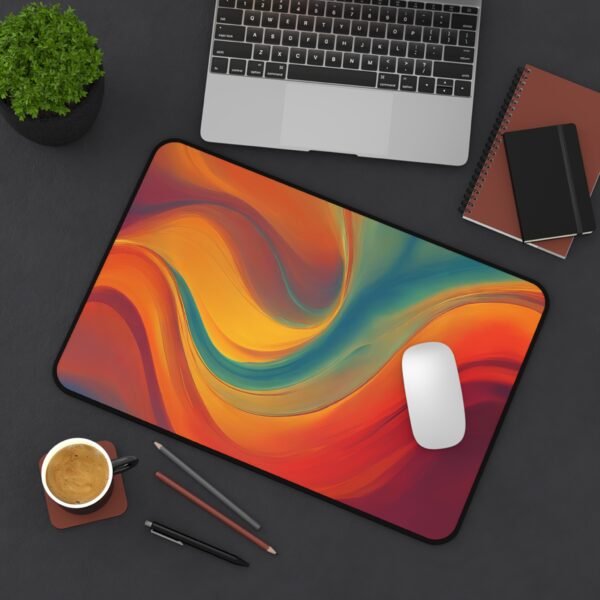 night sky workspace mat, aurora borealis desk pad, northern lights surface, winter sky theme mat, snowstorm desk pad