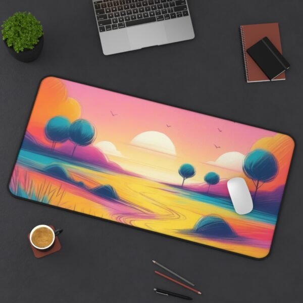 workspace mat for soft-focus nature setups, mouse pad with bare horizon fade finish, desk mat for sunlight-washed creative calm