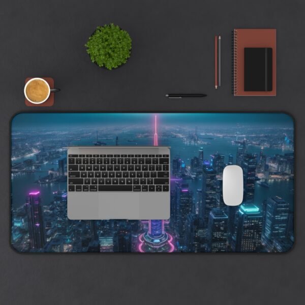 navy blue desk pad for masculine energy, neutral tone desk mat for shared spaces, desk mat that completes the vibe