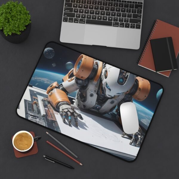 workspace mat inspired by futuristic workstation design for futuristic ui development, desk mat featuring magnetic circuit patterns for high-tech workspace themes, mouse pad with neon-edge luminescence for responsive visual workflows,