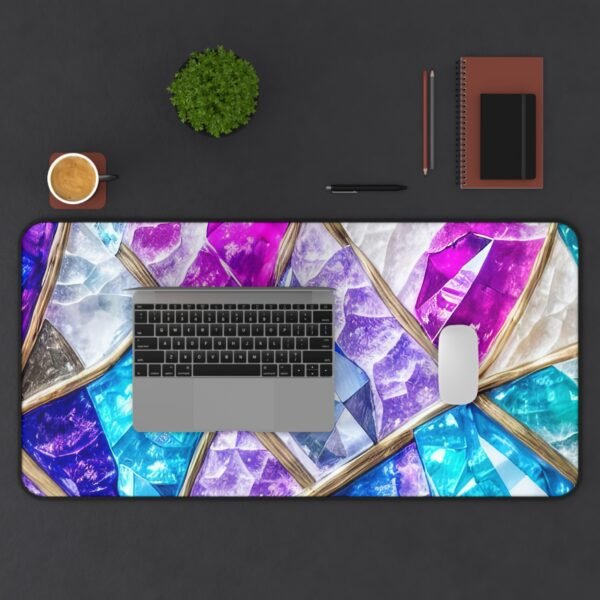 ocean teal desk pad, arctic mint green workspace mat, sky blue desk surface, ice gray aesthetic desk pad