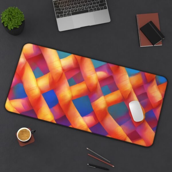 pixel art desk mat, retro style pad, vintage vibe workspace, Y2K desk mat, cyber aesthetic pad, vaporwave workspace surface, synthwave desk pad