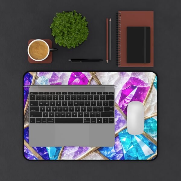 grounding brown desk pad, refreshing green surface mat, productivity gray desk mat