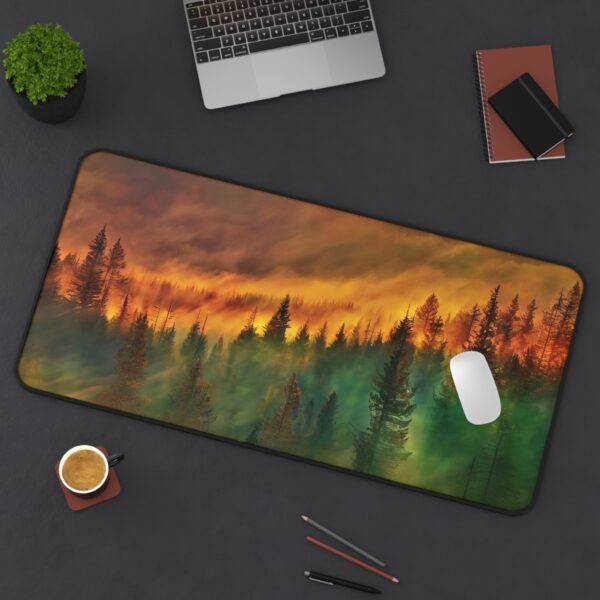 desk mat that mirrors the calm of open fields, workspace mat for misty morning moods, mouse pad with soft stone and sand design, desk mat with flowing water-inspired patterns