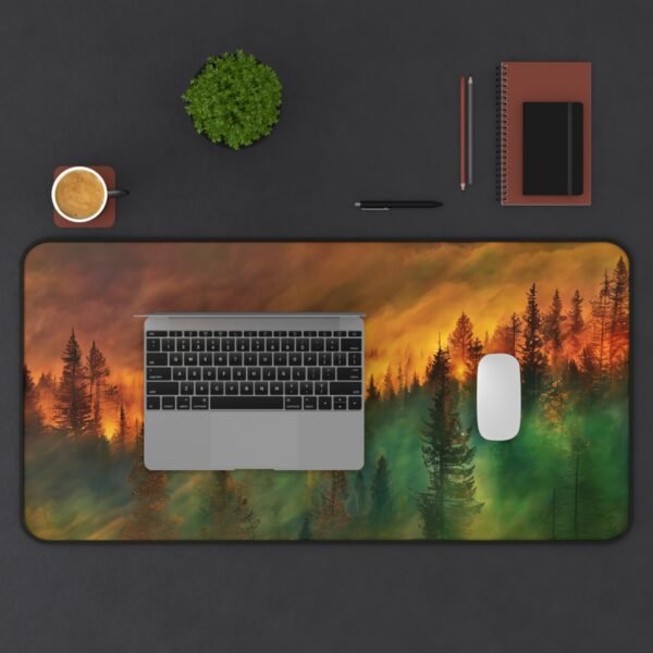 workspace mat for rustic cabin vibes, mouse pad for minimalist nature-themed desks, desk mat with leaf-toned layers