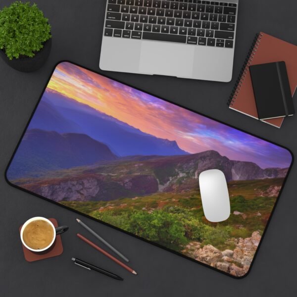 desk mat in earth tones for neutral setups, mouse pad in sage green with stitched edge, mouse pad with light marble texture, desk mat with soft surface for quiet typing