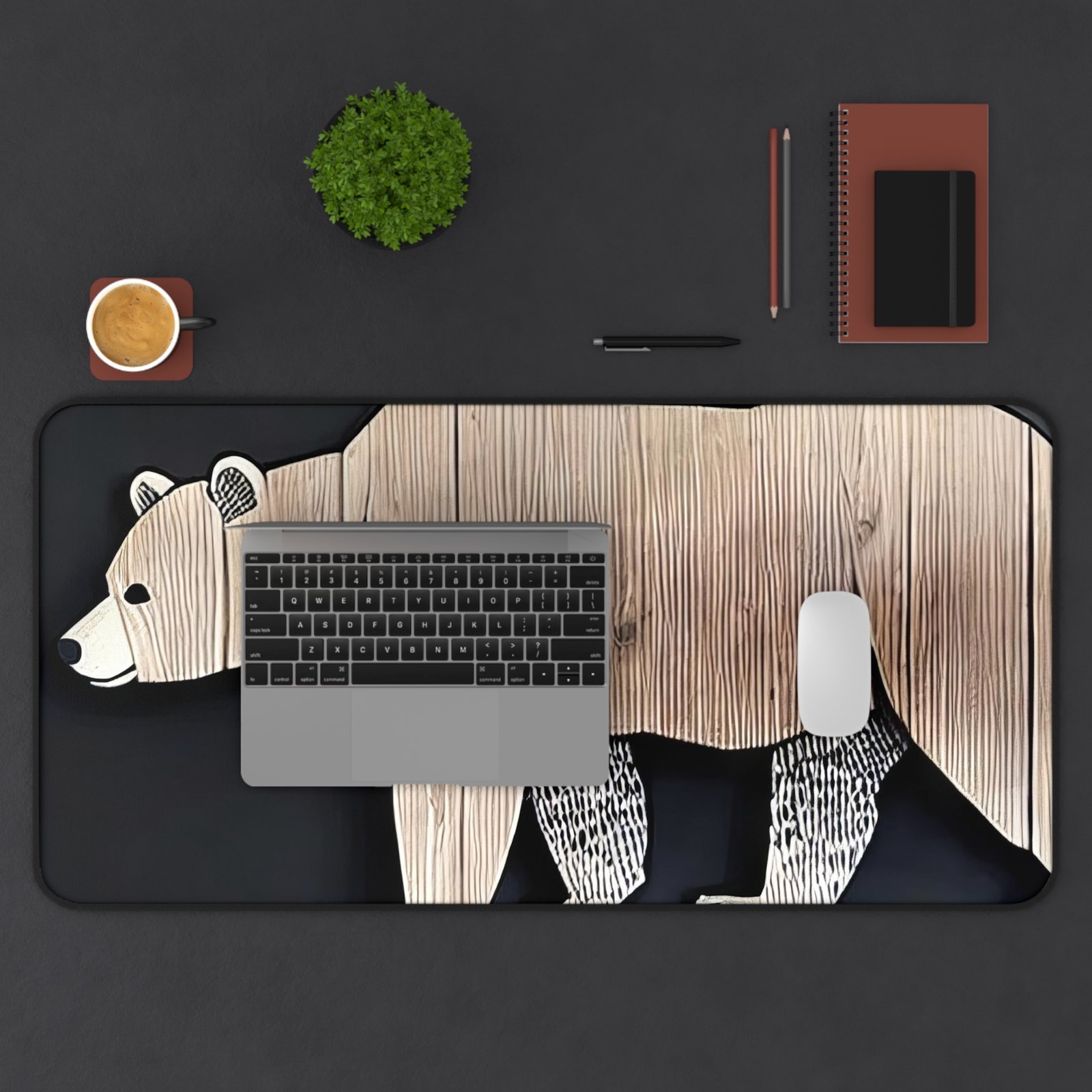 mouse pad with timeless vibe, desk mat that looks intentional not random, workspace mat that matches your favorite tools, bear mouse pad