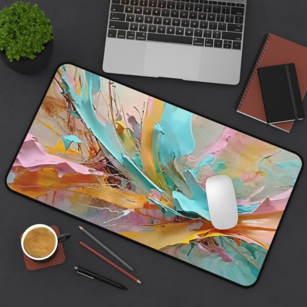 texture-rich desk mat, fabric-feel workspace pad, smooth glide desk accessory, resistance-free mouse pad
