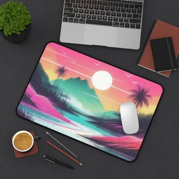 softened stone palette, mouse pad with lightly grounded edge grain, desk mat with quiet texture blending, workspace mat for breath-focused creative setups, mouse pad with oak-and-sky desaturation, desk mat with cloud-diffused surface finish