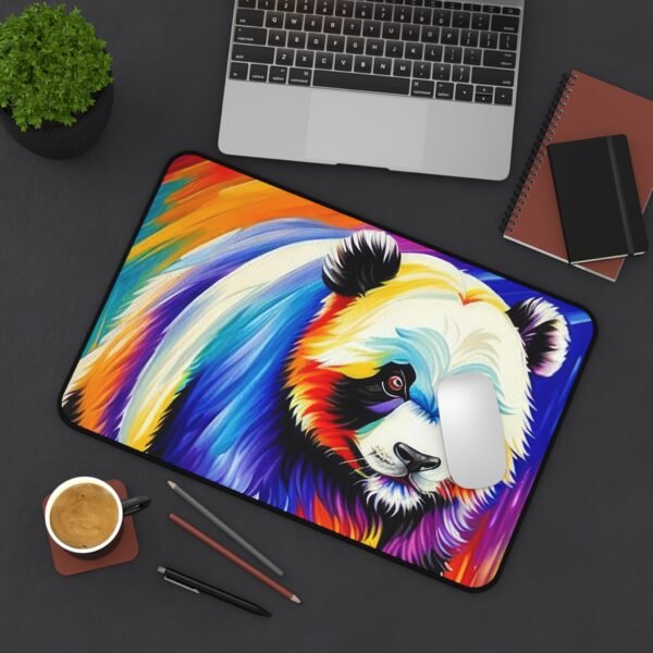 L-shaped desk setup pad, corner desk workspace mat, compact desk mat for small spaces, floating desk setup pad, cool panda