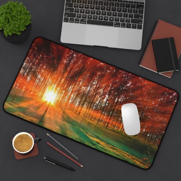 workspace mat with canyon-inspired color palette, mouse pad that softens screen-heavy days, desk mat that brings calm mountain morning vibes, workspace mat with clay, cream, and fern tones, mouse pad for cozy earthy aesthetics