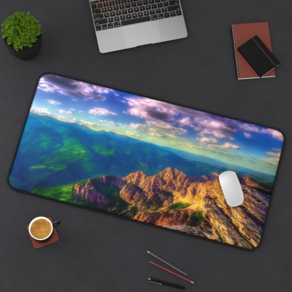 desk mat for daily productivity with abstract art, desk mat for daily productivity with gradient finish, desk mat for dual-monitor setups in black