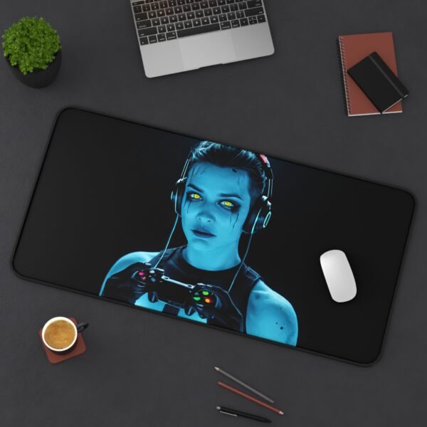 desk mat for virtual assistant, desk mat for remote worker, desk mat for real estate agent, blue tech