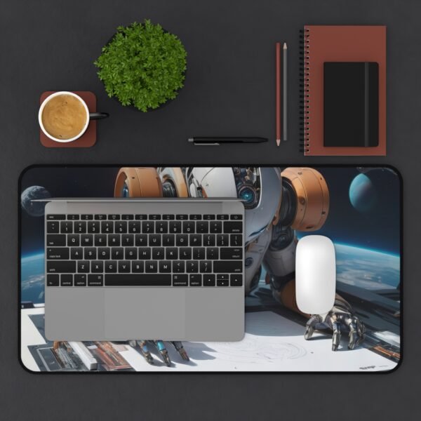mouse pad featuring digital stream flow for minimal-tech productivity, desk mat with high-frequency surface response for future-forward desk layouts,