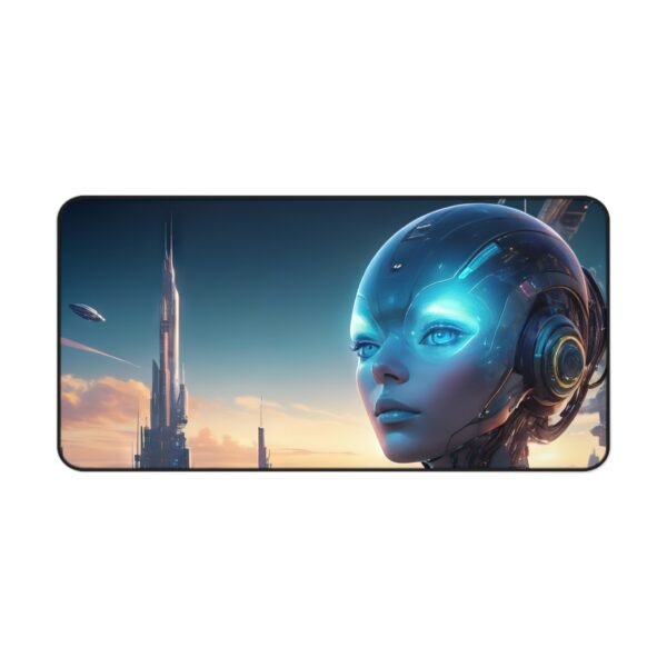 workspace mat with hyperspace-inspired depth for elevated cyber environments