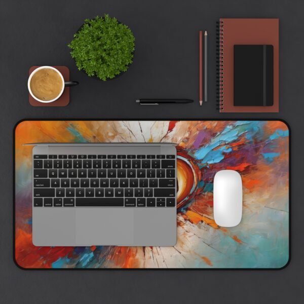 mouse pad for journaling what you can't say out loud, desk mat with textures that remember, workspace mat that feels like Sunday mornings and soft playlists