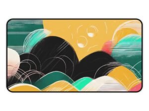 mouse pad with clouded soil-field abstraction, desk mat for zen-inspired natural simplicity,