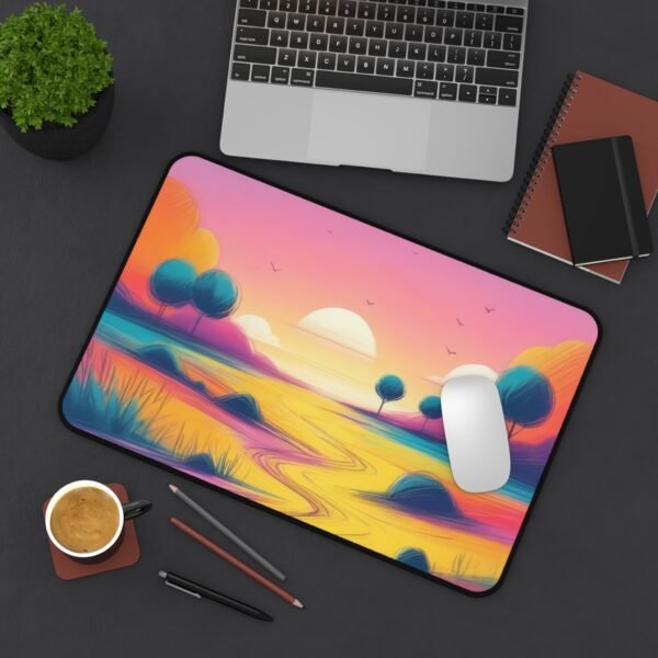 desk mat with natural paper-like surface, workspace mat inspired by coastal sand harmony, mouse pad with dry field palette styling, desk mat for neutral desk stillness, workspace mat with sun-drifted finish, mouse pad with subtle stone grain aesthetic