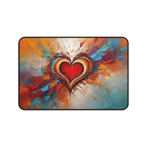 mouse pad with quiet warmth for peaceful planning, desk mat for love-filled desk setups, workspace mat with sunset-blush gradients for tender moments of focus,