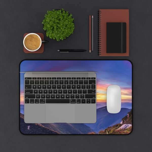 mouse pad for clean desk setups, mouse pad for white desk decor, mouse pad with stitched edges in gray