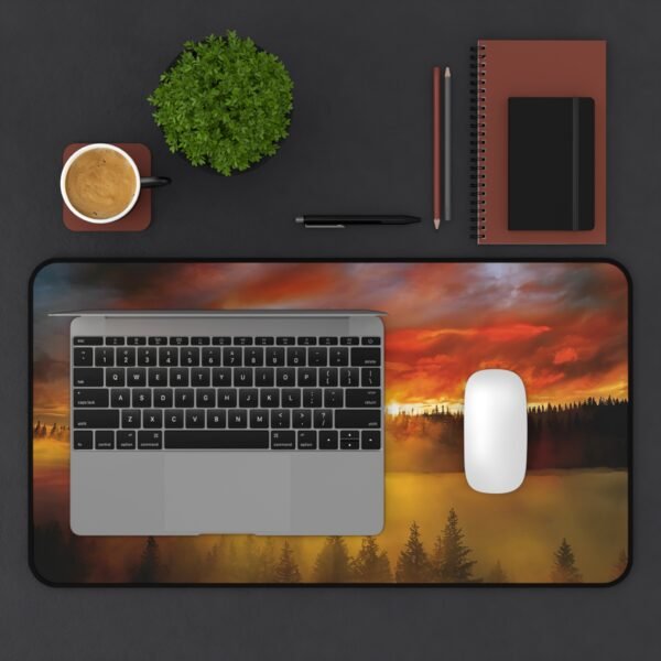 desk mat that lets the light shift naturally, workspace mat for early morning creators, mouse pad that fades into calm surfaces
