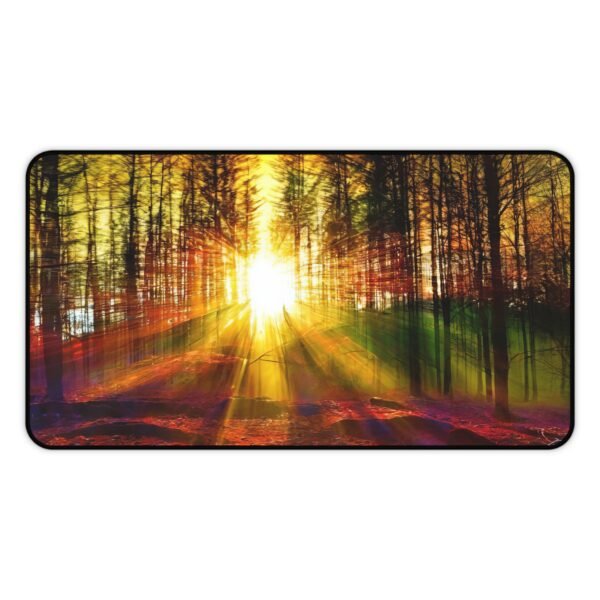 mouse pad with misty mountain tones for clean aesthetic desks, desk mat with overcast morning tones for organic minimalism