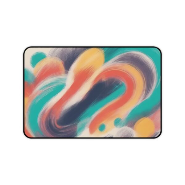 desk mat inspired by bamboo grove brushwork, workspace mat with dust-blown paper fade