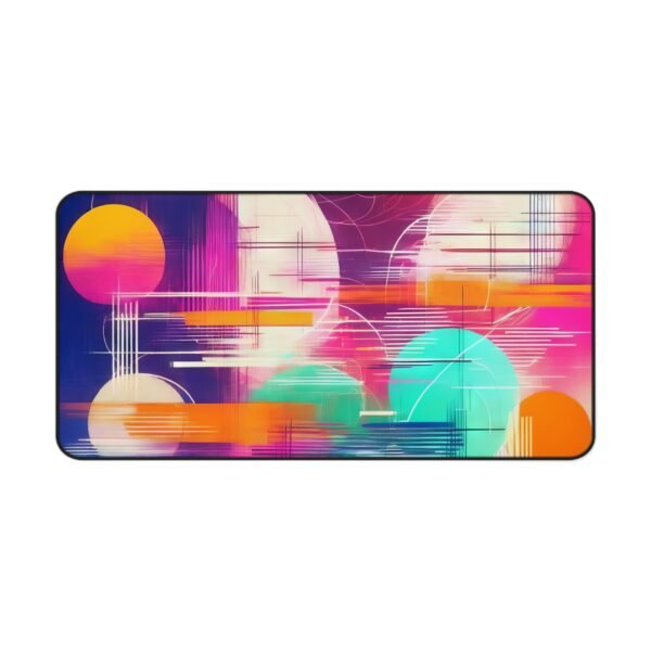 mouse pad with balanced asymmetry layout, desk mat featuring abstract bamboo stroke forms, workspace mat with muted rice paper tones,