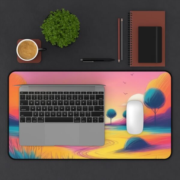 desk mat with meadow-inspired desaturation, workspace mat for earthy design clarity