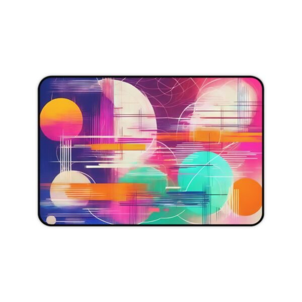 mouse pad with ink-splash composition styling, desk mat with cherry blossom abstract layers,