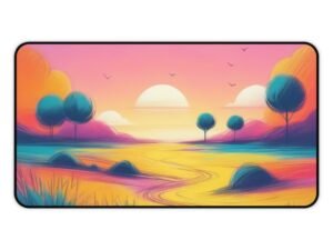 mouse pad with washed clay minimalism, desk mat with soft shadow surface calm,