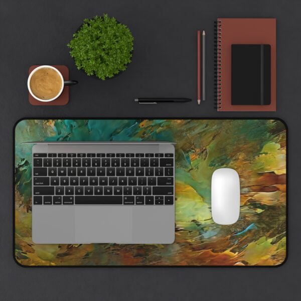 colorful desktop pad, colorful gear item, colorful layout setup, colorful modern decor