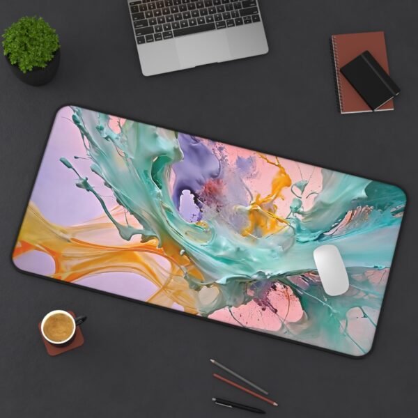 pink desk pad, pink gear setup, pink layout surface, pink office decor, plastic desk mat