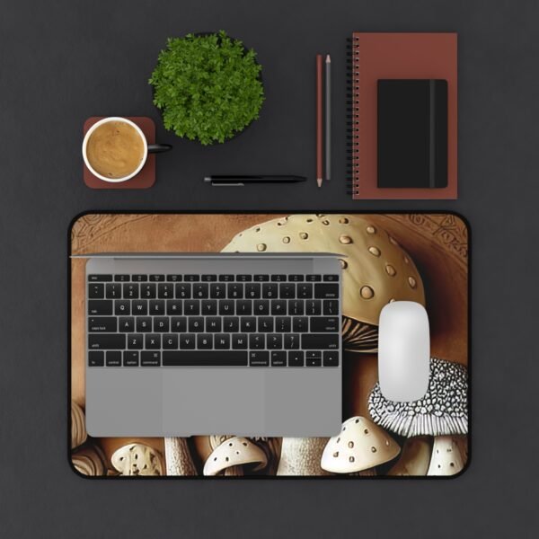 desk mat that blends with white desks, mouse pad for grayscale aesthetics, workspace mat that pairs with gold accessories