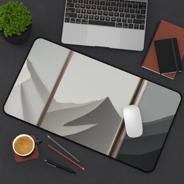 mouse pad that works with any hardware setup, desk mat that pairs with your favorite mug, workspace mat that reflects natural light well